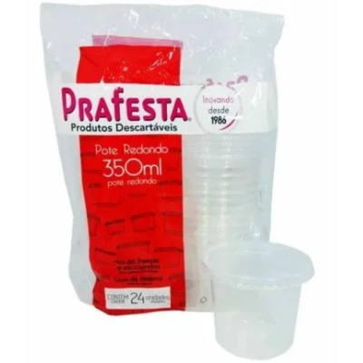 Kit Pote Redondo 350 Ml C/ 24 Un - Prafesta