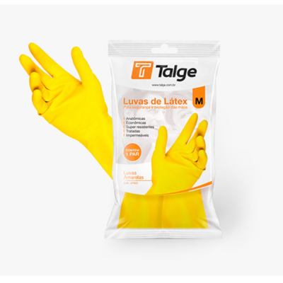 Luva Amarela Limpeza Pequena Talge C/ 2 Un