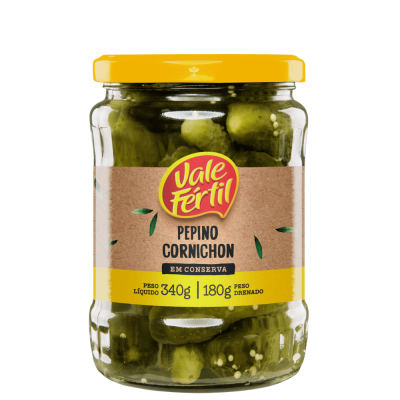 Pepino Em Conserva Vale Fertil  12X180G