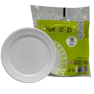 Prato  15 Cm Branco  Kerocopo 10 Un