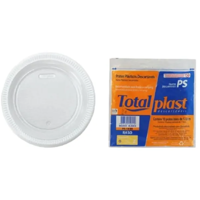Prato 15 Cm Branco  Totalplast 10 Un