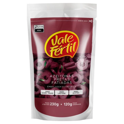 Azeitona Preta Fatiada Sache Vale Fertil 24X120G
