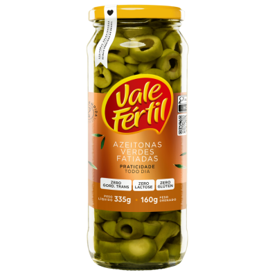 Azeitona Verde Fatiada Vidro Vale Fertil 24X160G