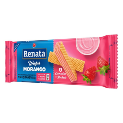 Biscoito Renata Wafer Morango 40X115G