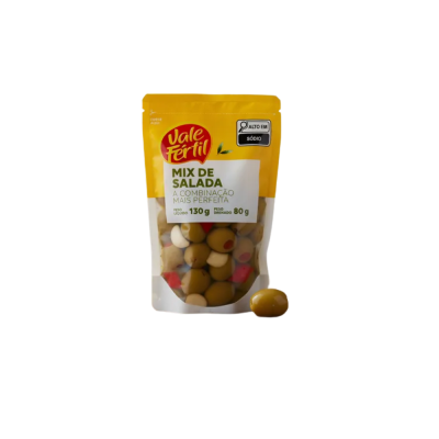 AZEITONA VERDE RECH MIX SALADA DOY PACK  VALE FERTIL 24X80G