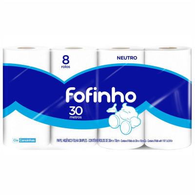 Papel Higiênico Folha Simples Fofinho 8 un