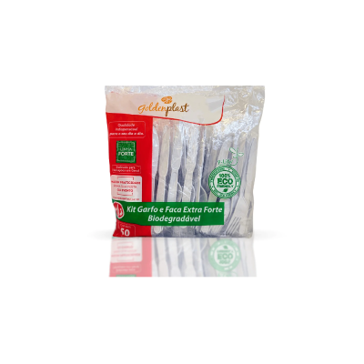 KIT GARFO FACA BRANCA GOLDENPLAST 50UN