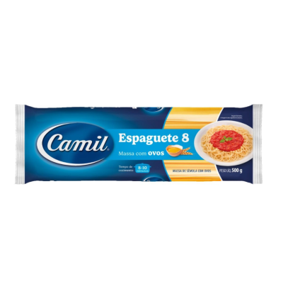 MACARRAO ESPAGUETE 8 COVOS CAMIL 30X500G