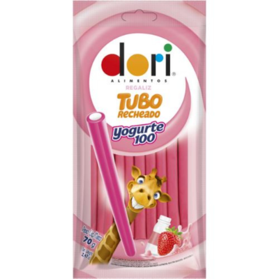 TUBO RECHEADO YOGURTE100 DORI 12X70G