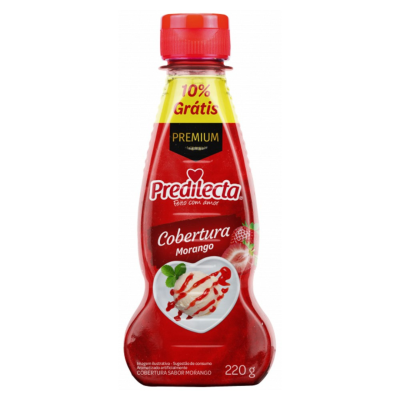 COBERTURA MORANGO BISNAGA PREDILECTA 12X200G