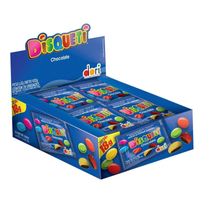 DISQUETI CHOCOLATE CONFEITADO DORI 24X18G