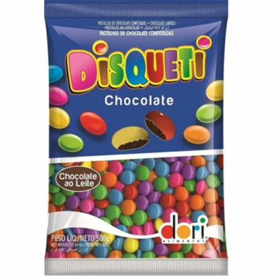 DISQUETI CHOCOLATE CONFEITADO DORI 500G