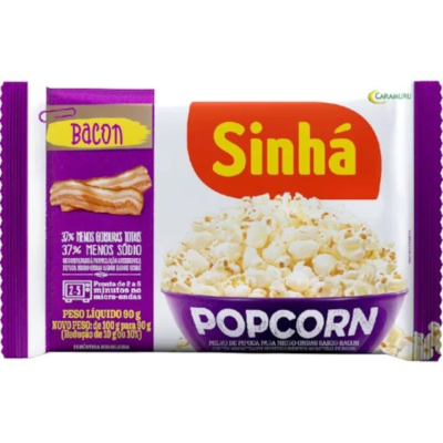 PIPOCA MICROONDAS BACON SINHA 24X90G