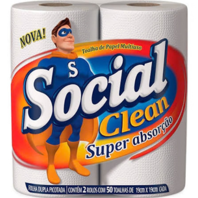 PAPEL TOALHA SOCIAL CLEAN 12X2X50 FOLHAS