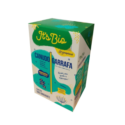 CANUDO BIO GARRAFA SACHE 5MM STRAWPLAST BOX 500 UM