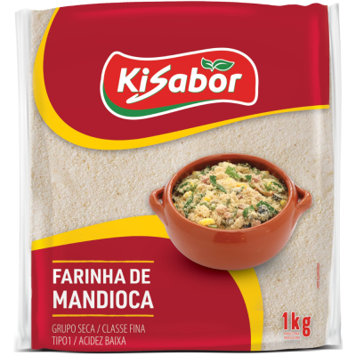 Farinha Mandioca Crua Fina Kisabor 12X1000G