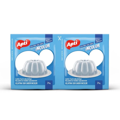 Gelatina Sem Sabor Incolor Apti 15X24G