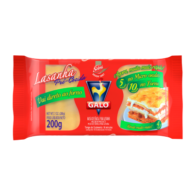 Macarrao Semola Lasanha Galo 28X200G