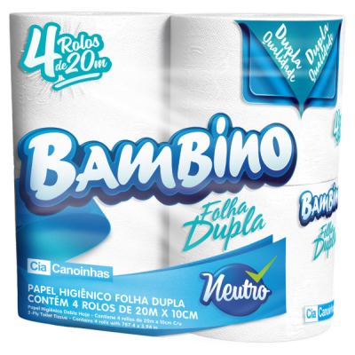 Papel Hig F. Dupla Bambino 24X4 Rolos 20 M