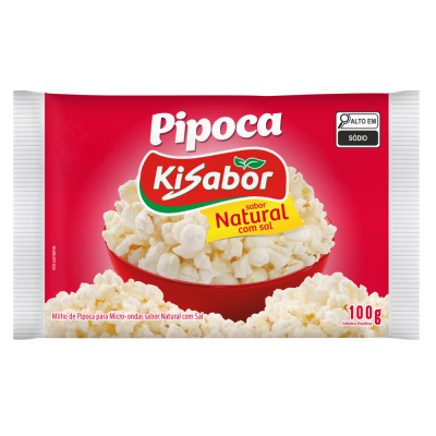Pipoca Microondas  Natural C/Sal Kisabor 8X100G
