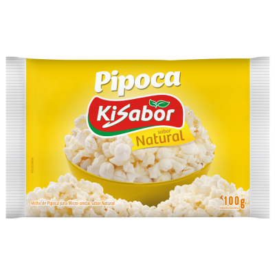 Pipoca Microondas  Natural Kisabor 8X100G