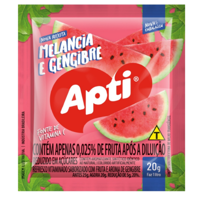 Refresco Melancia E Gengibre Apti 15X20G